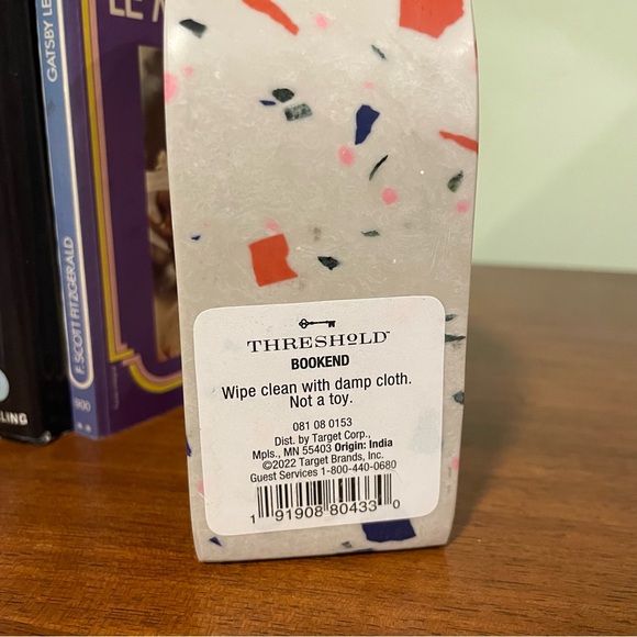 Target Threshold Terrazzo Solid Bookend Original Sticker Arched U Shape Rainbow - Picture 2 of 10